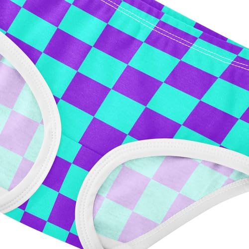 Purple and Teal Buffalo Checkered Toddler Girls's Underwear 2T4