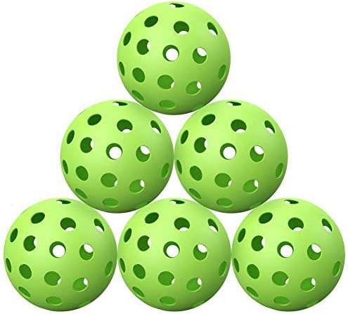 ZOEA Premium 40 Holes Outdoor Pickleball Balls, Durable Ball with Nice Bounce, High Visibility for Outdoor & Indoor Courts 6 Packs