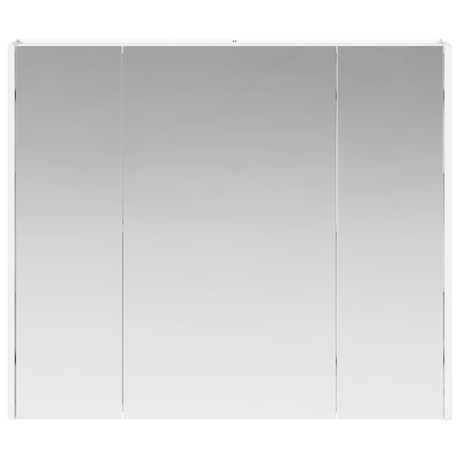 Szafka łazienkowa z lustrem, biała, materiał drewnopochodny, 83,5 x 15,5 x 70 cm, z oświetleniem LED, montaż na ścianie, regulowane półki i lustro z obu stron, do nowoczesnej łazienki i