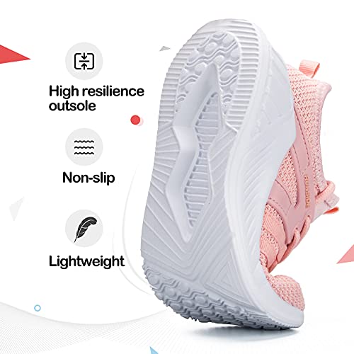 Runside Kids Sneakers Lace-Up Running Tennis Athletic Shoes For Boys&Girls (Toddler/Little Kid/Big Kid) Pink #TOP2