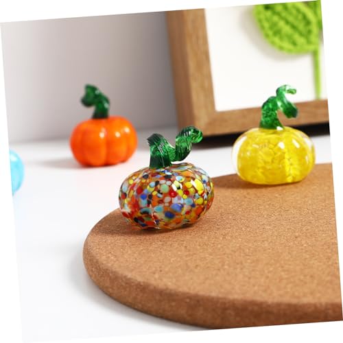 Cabilock 4 Stück Kürbisfiguren Haushalts-herbstdekorationen Glasornamente Mini-kürbisstatuen Kürbisdekorationen – Bild 5