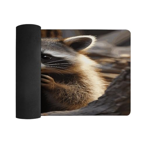 Cute Raccoon Desk Mat Non-Slip Large Mouse Pad miniatura 3