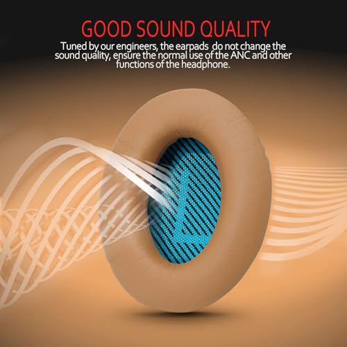 Image of Premium Ear Pad Replacement for Bose Headphones Earpads, Compatible with Bose QuietComfort 35 ii /QC35 /QC25 /QC2 /QC15 /Ae2 /Ae2i /Ae2w /SoundTrue & SoundLink, by Krone Kalpasmos - Beige