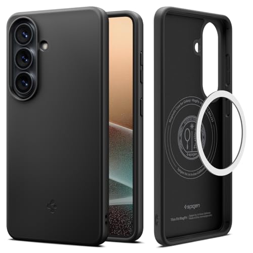 Image of Spigen Thin Fit MagFit | Samsung Galaxy S26+ Case [Air-Cushion Technology] Galaxy S26 Plus Back Cover | TPU+PC - Black