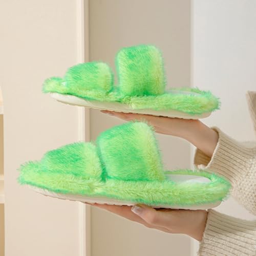 Fuzzy House Slippers for Women Furry Fur Fluffy Memory Foam Bedroom Slip On Open Toe Indoor Oudoor Slides Slipper Shoes3
