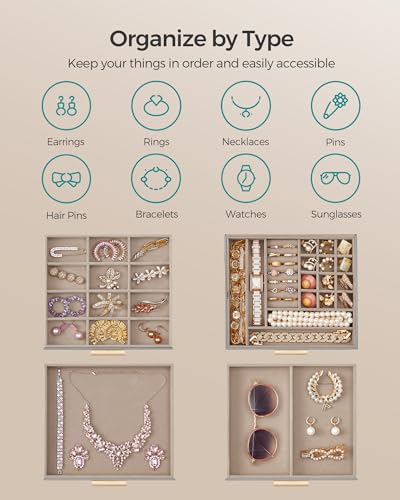 Songmics UJBC173G01 Jewelry Box With Glass Lid thumb #2