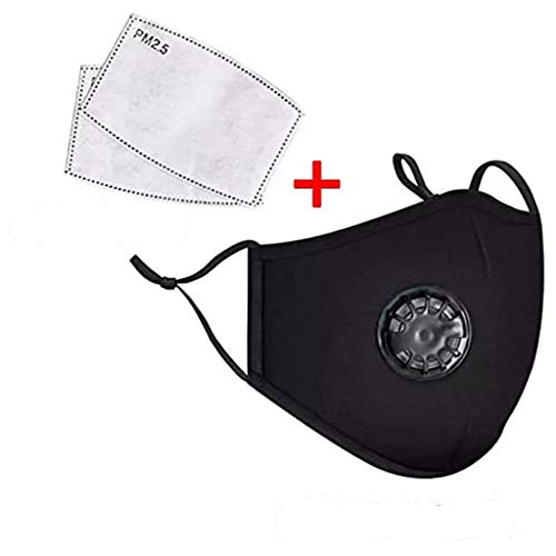 Hpparty 3 Pcs Face Masks with Valve + 6 Filters, Mouth Mask