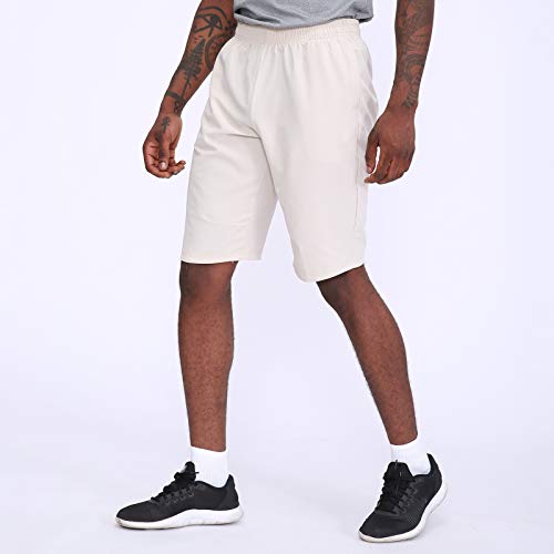 Ajcoflt Calções esportivos masculinos de secagem rápida com bolsos laterais elásticos na cintura Cal