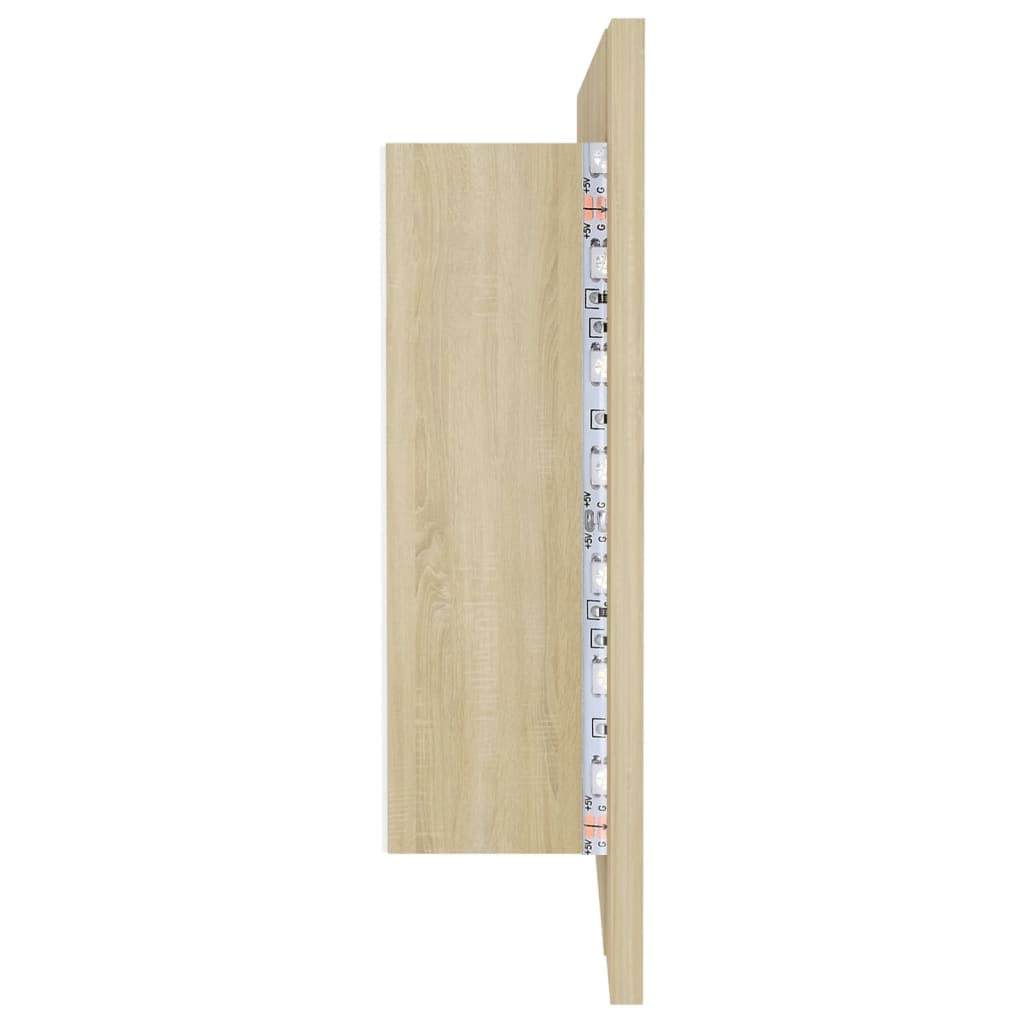 Szafka łazienkowa LED z lustrem dąb sonoma 100 x 12 x 45 cm akryl, szafki i przechowywanie, szafka pod umywalkę, szafki łazienkowe