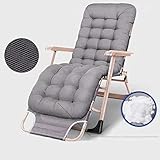 Generisch Sonnenliegen Klappbarer Zero Gravity Loungesessel Balkonstuhl Sonnenliege Tragbarer Gartenstuhl Sonnenliege Camping-Teslin Grau + Perlbaumwollmatte