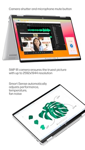 Image of HP Envy x360 2-in-1 Laptop (14 inch FHD+ Touchscreen, AMD Ryzen 5 8640HS (> Intel i7-1255u), 16GB RAM, 1TB SSD), Creator, Photographer, Designer, Backlit KB, 5MP IR Webcam, Copilot, Win 11 Pro, AI PC