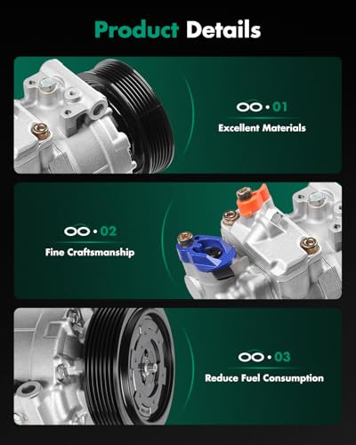 Image of SCITOO AC Compressor for Audi A3 2.0L 2006-2007, Fast Cooling A /C Compressor for Volkswagen Beetle 2.0L 2012-2017, for Volkswagen Jetta 2006-2016, for Passat 2006-2010, for Golf 2010-2014