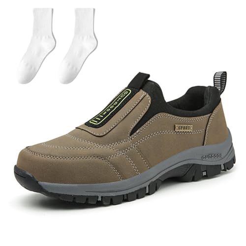Enjerr Orthopedic Shoes Men Slipon Wide Width, Arch Support Walking Sneakers with Non-Slip Sole for All-Day Comfort
