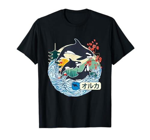 Orca Japonesa Gran Ola Kanagawa Japón Arte Vintage Camiseta