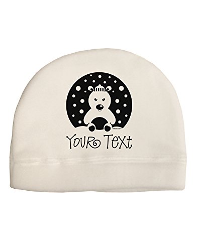 TOOLOUD Personalized Matching Polar Bear Family Design - Your Text Child Fleece Beanie Cap Hat White