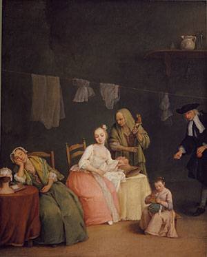Peinture à l'huile Pietro Longhi The Letter 1746 grand format