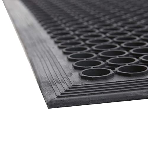 BiGDUG Non-Slip Anti-Fatigue Mat - 1200w x 800d mm - Black - Reduce Pain & Fatigue - Factory Workshop Packing Area Garage