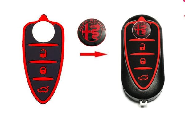 Tappetino Pulsanti Silicone Ricambio Per Chiave Alfa Romeo | Compatibile Mito, Giulietta, Brera, 159 | Bianco/Nero Con Logo - Foto 5