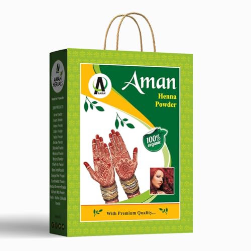 AMAN HERBALS Henna Powder for Natural Black Hair Color | Hair Coloring & Conditioning Powder | For Grey Coverage & Shine (Henna 1000gm, Henna 1000gm)