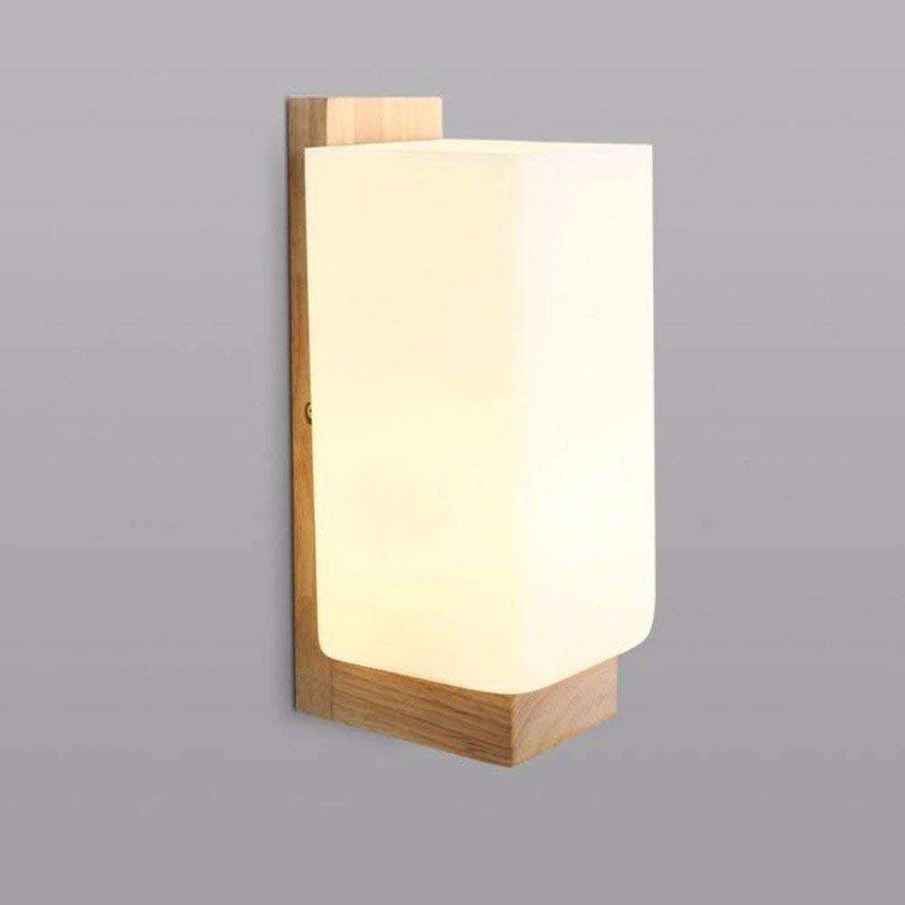 Luce Solare LED Esterno, Applique da Parete Esterno, Faretti Solari a LED da Esterno con Sensore di Movimento,Applique da parete Nordic moderna semplicità Lampada da parete in legno Corridoi