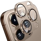 WSKEN iPhone 16 Pro/iPhone 16 Pro Max用 カメラレンズプロテクター - マット [飛散防止テスト] 9H 強化ガラス カメラスクリーンプロテクター 傷防止 メタルリングカバー アクセサリー デザートチタン