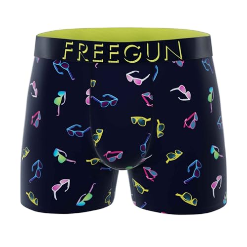 FREEGUN Boxer Homme Microfibre Image (XL, Lunettes B14)