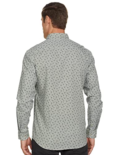 Image of Diverse Men's Printed Slim Casual Shirt (DCMCF49SC15L36-3253-N9 Grey Large)