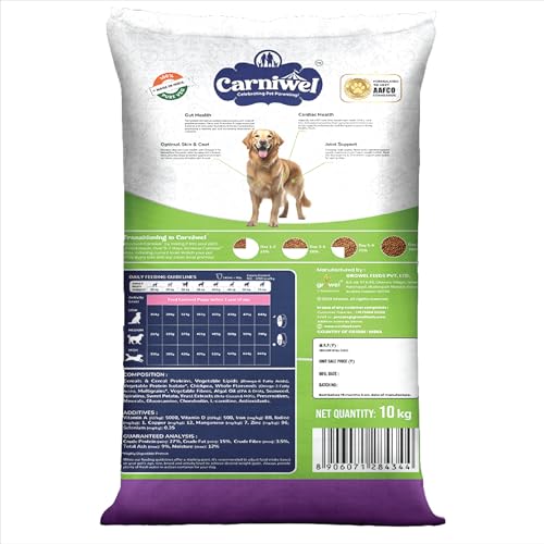 Image of Carniwel Superfoods Adult Dry Dog Food 10 kg | 100% Vegetarian | Fresh & Natural Ingredients | Highly Palatable | GMO Free | Premium Nutrition for Large Dogs