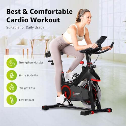 Image of MAXPRO MP20 Spin Bike | Exercise Cycle for Home | 120KG Capacity | 8KG Flywheel | Adjustable Resistance | Silent Belt Drive | Comfortable Seat Cushion | Indoor Cardio Workout Fitness Bike