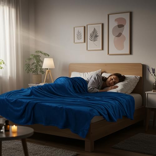 Image of Utopia Bedding Fleece Blanket Full Size Navy 300GSM Luxury Fuzzy Soft Anti-Static Microfiber Bed Blanket (90x84 Inch)