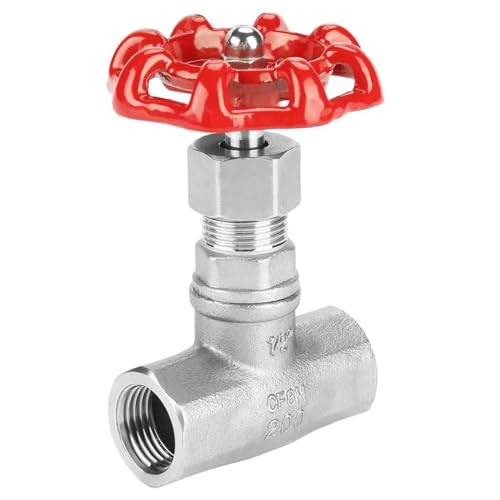 VIFER Válvula de Compuerta de Agua - Válvula de Compuerta de Acero Inoxidable BSPP DN15 G1/2 Válvula de Esclusa Giratoria para Agua Aceite Gas