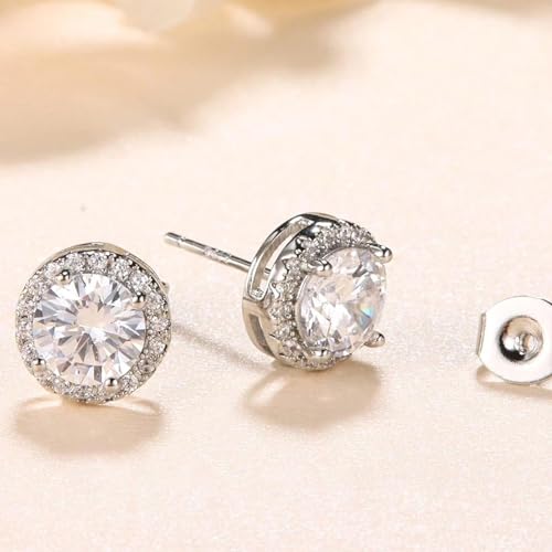5 Pairs Cubic Zirconia Sterling Silver Stud Earrings for Women,14K Small Gold Plated Tiny Stud Earrings Set for Multiple Piercing Cartilage Hypoallergenic Earrings For Men4