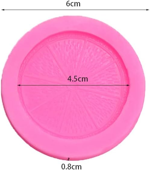 Miniatura 4 de Juego de 2 moldes de silicona para rebanadas de limón y frutas naranjas, para hacer dulces de fondant, moldes de chocolate, postres, cubitos de