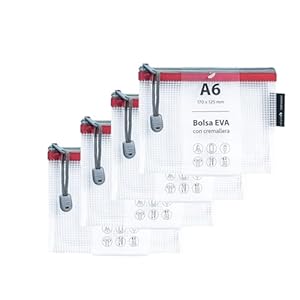 Grafoplás A6 EVA Reißverschlusstaschen 4er Pack