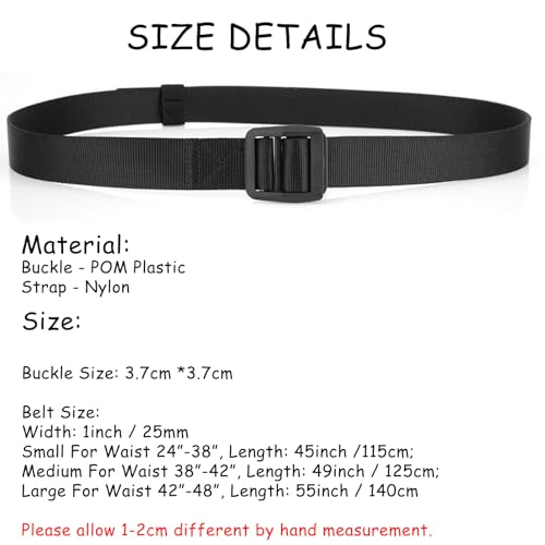 1" Wide Skinny Webbing Belt Plastic Buckle Thin Nylon Web Belts for Men2