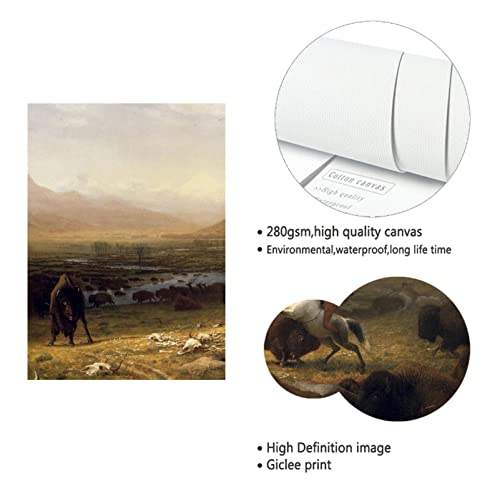Affiche sur toile Albert Bierstadt Le Dernier des Buffles - Peinture murale décorative - 5