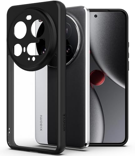 Image of KAPAVER Hybrid Clear Back Cover Case for Xiaomi 15 Ultra | Protective Shockproof Cleare Hard PC Soft Flexible Black TPU Cover