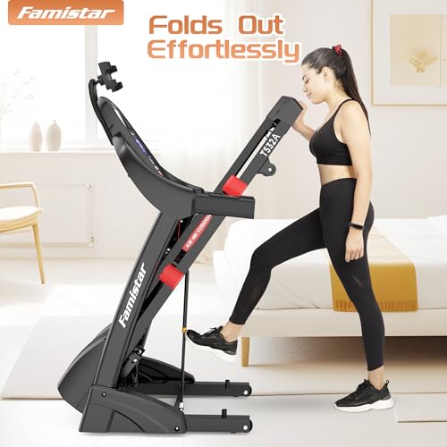 Image of Treadmill, 4.5HP Folding Treadmill with 15% Auto Incline, Treadmill for Home & Office, APP Control, 300lbs Capacity, Max 10MPH Speed, Knee Strap Gift