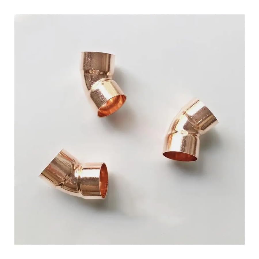 28mm Inner Dia x1mm Thickness Copper 45 Elbow Scoket Weld End Feed Coupler Plumbing Fitting Water Gas Oil 45 Deg