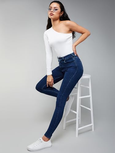 Image of Dolce Crudo Women's Skinny Fit High Rise Cropped Length Stretchable Denim Jeans