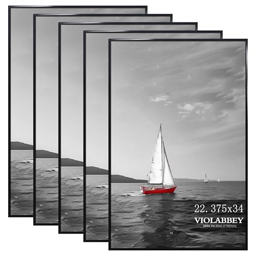VIOLABBEY 22.375 x 34 Poster Frame Set of 5, Black...