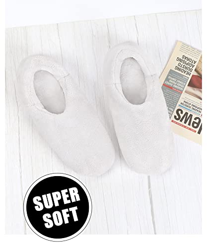 Image of Keyela Unisex Gripper Slipper Socks, Fleece Lined Winter House Slippers | Plush fuzzy warm indoor winter footwear Universal winter sock slippers fit men and women