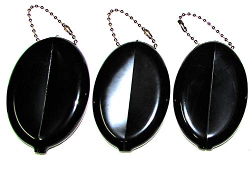 3 Oval Squeeze Purses - Made in USA (3 Black)