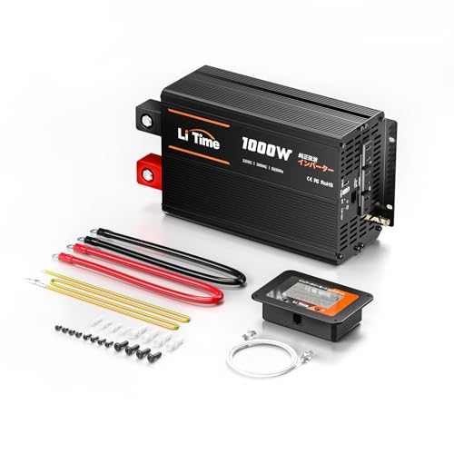LiTime 12V1000W 純正弦波 インバーター 正弦波2000W(瞬間出力) DC12V AC100V変換...