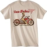 Photo Gallery van halen biker pin up t shirt mens licensed rock n roll music retro tee sand Photo Gallery van halen biker pin up t shirt mens licensed rock n roll music retro tee sand