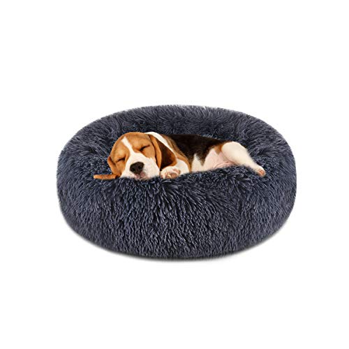 FOCUSPET Dog Bed Donut, Faux Fur Cuddler Bed Size Medium 23'' for Cats