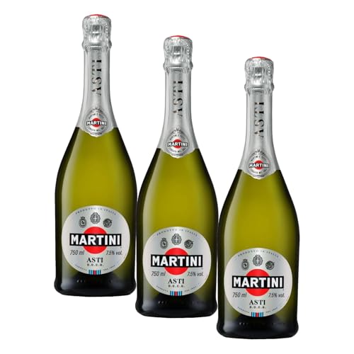 MARTINI Asti Schaumwein, 7,5% vol., 75cl / 750ml, halbsüßer italienischer Schaumwein (Packung mit 3)