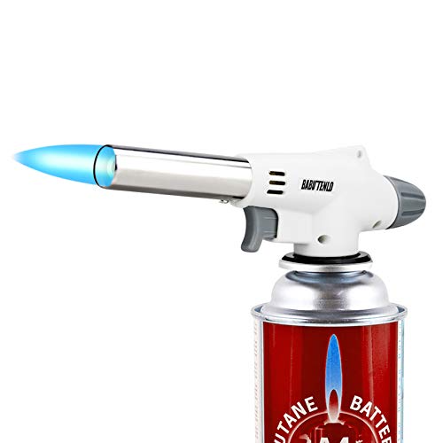 Kitchen Blow Torch Professional Kitchen Tools For Cooking Baking Sashimi Fire Adjustable Flame Gun For BBQ Household Restaurant gas not included WHITE