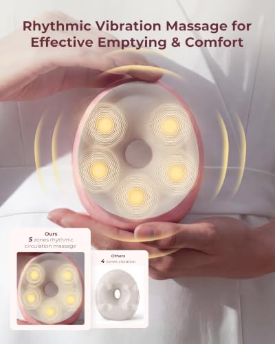Image of Momcozy Wellness 1 Wearable Breast Pump, Warm-Massage Hands-Free Pump with Heated Flange&Simulated Massage for Comfortable Breastfeeding&Let-Down, App-Controlled, 4 Modes 12 Levels, 180ml /6oz