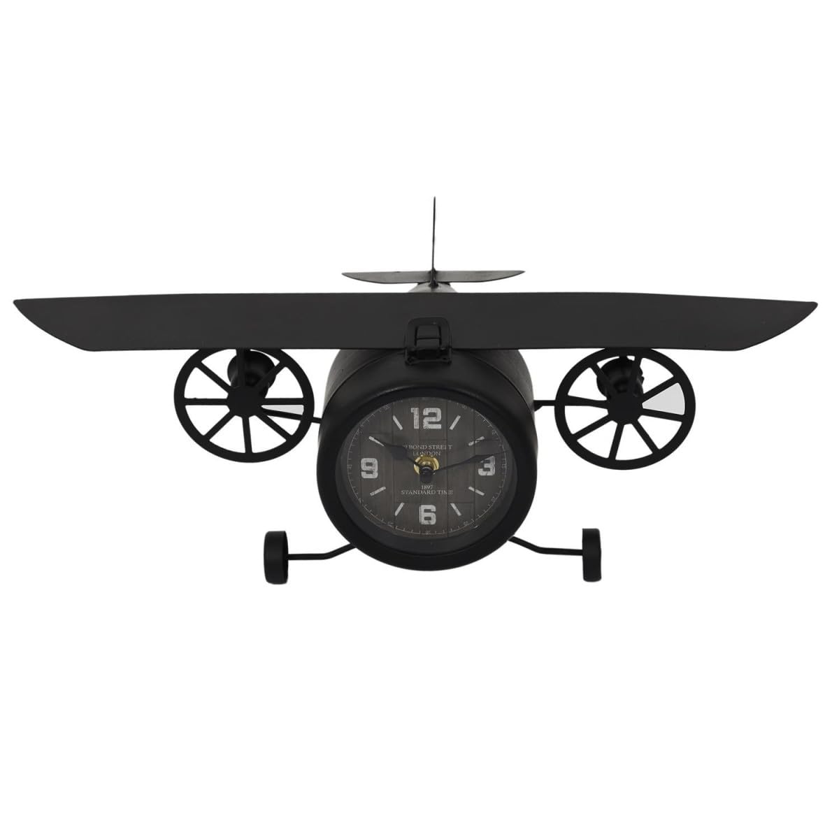 Paris Prix Horloge à Poser Avion Vintage 47cm Noir